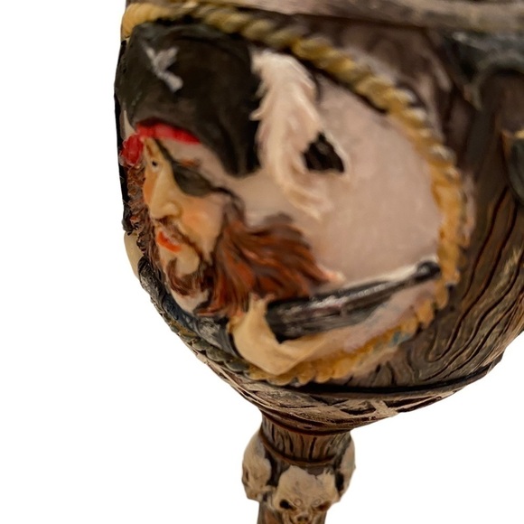 Pirate and Ship Drinking Goblet Cast Resin and Metal Lined - Picture 6 of 10